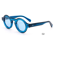 Lunettes de soleil rondes en acétate colorées tendance, monture de lunettes
