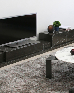 ชุดวางทีวีหินอ่อนสีดำสไตล์อิตาลี Updecors รุ่น UP-015 รูปทรงสี่เหลี่ยมแบบต่อชิ้น  ฐานวางทีวีหินอ่อนรูปทรงไม่สม่ำเสมอ - Product Image 4