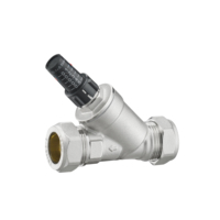 Vanne de dérivation automatique HEAPE série HP-SV06 en laiton CW617 22x22mm pour systèmes de chauffage et de plomberie