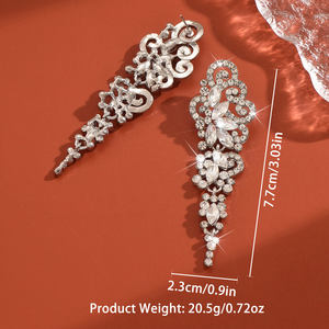 女式全钻石耳环鱼形吊坠派对套装或节日礼品2件套 - Product Image 2