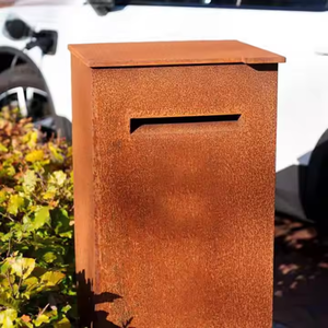 Buzones de Correo Exteriores Independientes de Acero Corten Oxidado, Estilo Moderno Vintage Único, Impermeables, con Capacidad Personalizable y Fácil Instalación - Product Image 2
