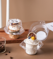 Boîte d'emballage transparente jetable pour cupcakes, contenant individuel en plastique thermoformé à 2 ou 4 cavités pour muffins et mousses, idéal pour la vente à emporter