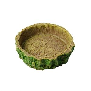 Bol d'eau en résine pour reptiles, en forme de souche d'arbre, pour terrarium, adapté aux grenouilles cornées, aux geckos, aux tortues et aux serpents - Product Image 5