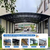 Sunto Abri de voiture extérieur en aluminium imperméable en polycarbonate à toit plat Abri de garage en métal élégant Design moderne pour 2 voitures Parking