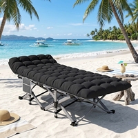 Lit de camp pliable rembourré YUGOU, compatible OEM, logo/couleur personnalisables, lit pliant portable pour usage extérieur