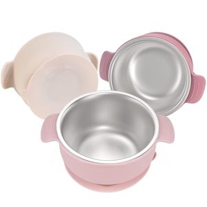Tazón de Acero Inoxidable Libre de BPA para Bebés, con Asa de Silicona, Boca Ancha, Vajilla para Niños Pequeños, Fácil de Limpiar, Plato con Succión - Product Image 1
