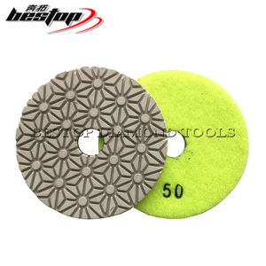 D100mm Diamond elmas ıslak parlatma pedleri OEM desteklenen yuvarlak parlatıcı pedleri kuvars granit mermer taş zemin parlatma için - Product Image 2