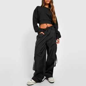 Custom Wide Leg Denim Pants Women's Jeans Zipper Fly Low Rise Cargo Jeans Vintage <strong>Old</strong> Jeans - Product Image 1