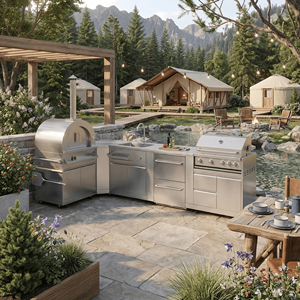 <span class=keywords><strong>Cucina</strong></span> Esterna Modulare Personalizzabile <span class=keywords><strong>in</strong></span> Acciaio Inox SS304, Mobile Multifunzionale <span class=keywords><strong>per</strong></span> Riciclo e Uso Esterno <span class=keywords><strong>per</strong></span> Patio - Product Image 1