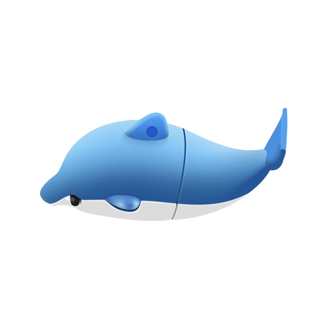 Custom Dolphin Shape USB Flash Drive Dolphin Pen Drive Customized PVC Rubber Cute Dolphin Fish Pen Drive With Keychain