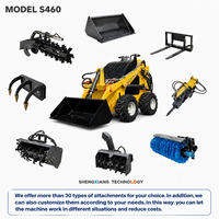 Mini-chargeuse sur pneus compacte S460, godet de 0,1 m³, charge nominale de 300 kg, moteur EPA Euro5, pour travaux agricoles et de construction