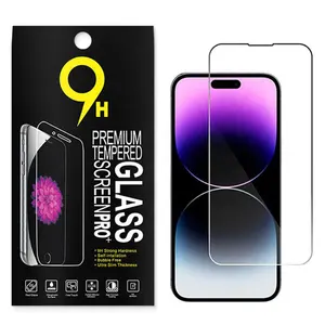 Trường hợp thân thiện rõ ràng 9H Độ cứng HD Tempered Glass bảo vệ màn hình cho iPhone 15