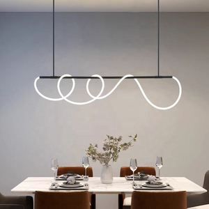 Nordic Style BY1065 Black Pendant Light Fixture Long Hanging <b>Lamp</b> Silicone Tube for <b>Kitchen</b> Island Chandeliers Pendant Lights - Product Image 1