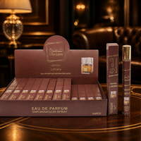 Spray de parfum unisexe marron mocha pour réception de bal masqué, avec stylo vaporisateur et étui de luxe durable