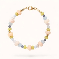 Pulsera de Piedras Naturales Hecha a Mano al por Mayor con Gemas y Separadores de Cristal, Lujosa, Impermeable, de Fabricante