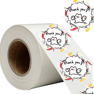 Venta al por mayor Impresión logotipo personalizado pegatinas papel Kraft etiquetas adhesivas gracias pegatinas para pequeñas empresas - Product Image 3