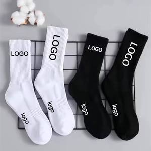 Wholesale Crew Type White Black Color Mesh Breathable Anti Slip Men's Sports Soccer <b>Socks</b> High Quality - Product Image 3