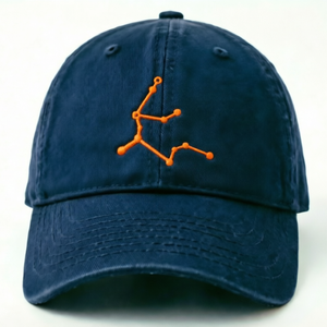 <b>Blue</b> Baseball Cap with Zodiac Embroidery Adjustable Plastic Buckle 6 panel Cap Outdoor Baseball Cap Fishing Hiking Casual Unisex - Product Image 3
