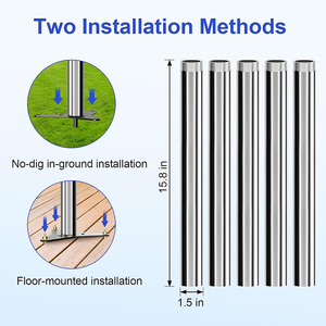 Ancrage au sol JH-Mech No-Dig 6.6ft a Durable 1.5 ''Diamètre 1.5mm <span class=keywords><strong>Tube</strong></span> épaissi Poteau mural Starlink Poteau de montage réglable - Product Image 6