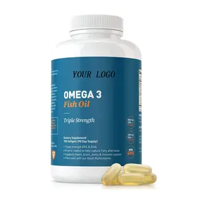 Naturale OEM DHA Halal puro Omega 3-6-9 sfuso 1000MG vitamine olio di pesce capsule Softgel