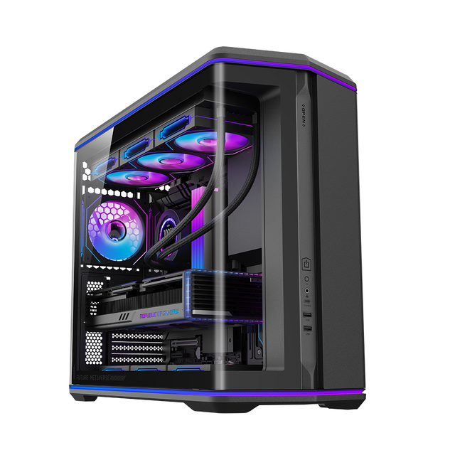 OEM ODM Private Label 235AX Curved Dual Chamber ATX Gaming PC Case Factory Direct Source Bulk Order Computer Chassis PC Casing