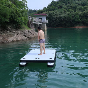 Precio con descuento, punto de caída, agua, ocio, bote de remos plegable, muelle de pontón flotante inflable, plataforma de pesca flotante estática - Product Image 4