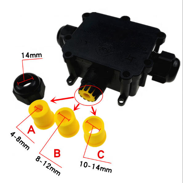 IP68 Waterproof Junction Box M686 Outdoor Cable Waterproof Junction Box T-type Three-way Waterproof Box