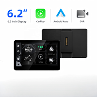 Carplay Portabel 6.2'' untuk Sepeda Motor, Tahan Air IP67 dengan Tampilan Kecepatan GPS Eksternal, Kamera Ganda DVR, Navigator Androidauto