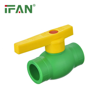IFAN High Temperature PPR Plumbing Fittings Green Control Water PPR Ball Valve With Brass Valve
