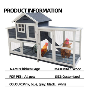 Toptan Lüks Ahşap Açık Hava Su Geçirmez Büyük Tavşan Kafesi Kümesi Tavuk Kümesi - Product Image 3