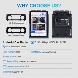 Reproductor multimedia estéreo Navihua con pantalla Android de 14.5'', Carplay, GPS, navegación y unidad principal de audio para Ford F150 Raptor 2015-2020. - Product Image 5