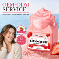 Gommage corporel exfoliant multi-effets personnalisable à la fraise, à l'avocat, à la noix de coco et à la mangue, gommage au sucre de fruits pour le corps et le visage 300 ml