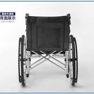Fauteuil roulant pliant manuel en acier au carbone avec siège souple, double frein, pour usage médical et massage - Product Image 4