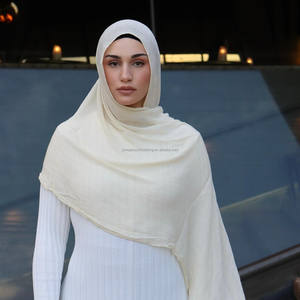 最新カスタム控えめプレミアムジャージーヒジャブ高級滑らかなジャージーイスラム教徒女性ヒジャブ - Product Image 2
