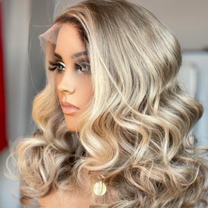 Vente en gros 100% cheveux humains européens transparents HD pour une vague lâche pour la couleur avec racine noire pour les femmes - Product Image 1