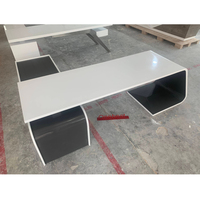 Top vente appartement immeuble aviateur bureau bureau en forme de L exécutif patron PDG bureau Table avec PC Box