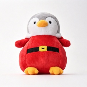 Mochila de Peluche Personalizada de Santa Penguin con Relleno de Algodón PP, Tamaño 51-99cm, Unisex, Juguete para Fiestas Navideñas - Product Image 2