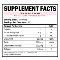 Permen Kunyah Pro Creatine Monohydrate Dengan Kolagen Biotin Vitamin D3 Pendukung Performa Wanita Label Pribadi OEM ODM Pasokan Grosir