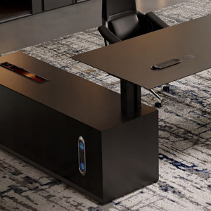 โต๊ะทำงานผู้บริหารรูปตัวแอลขนาดใหญ่ ทำจากไม้  แบบกำหนดเองได้ สำหรับผู้บริหารระดับสูง ซีอีโอ สำนักงานเชิงพาณิชย์ เฟอร์นิเจอร์สำนักงาน - Product Image 4