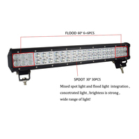 Barre lumineuse LED tout-terrain 4x4 pour véhicules lourds, 126W, 12V-24V, étanche IP67, 2400LM, faisceau combiné large/spot, fabrication ODM/OEM