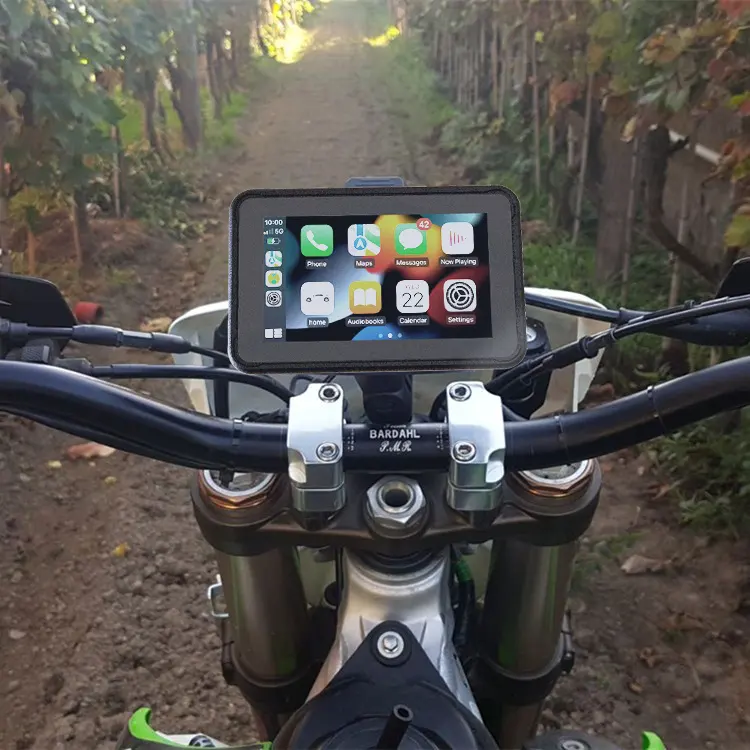 Ipx7 carplay e receptor automático para motocicleta, à prova d' água, com android, para celular bt4.0, wi-fi, sem fio, com gps, karadar mt5003