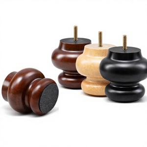 Pieds de meubles robustes en bois massif tourné de qualité supérieure, finition noyer, pour canapé, table, lit, fabricant OEM sur mesure - Product Image 1
