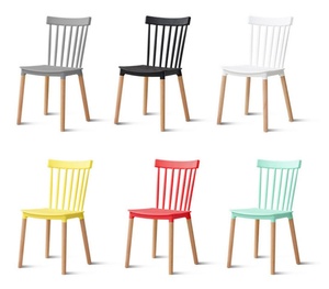 Silla de Plástico Moderna con Respaldo para Uso Doméstico, Suministro Directo de Fábrica, Juego de Mesa de Comedor Creativo e Informal para Hotel y Restaurante - Product Image 6