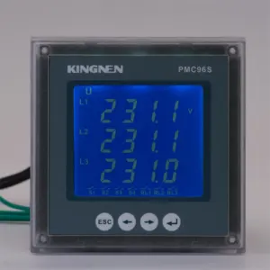 Compteur de puissance d'énergie de panneau multifonction d'affichage LCD triphasé Compteur de puissance électrique intelligent triphasé avec RS-485