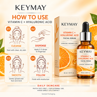 Sérum Visage Hydratant Éclaircissant Léger à la Vitamine C et à l'Acide Hyaluronique – Marque Privée OEM ODM Vente en Gros