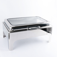 Chauffe-Plats Rectangulaire Hydraulique 9L en Acier Inoxydable de Luxe pour Buffets, Traiteur, Hôtels et Réceptions
