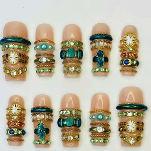 Ongles à presser en acrylique faits main de haute qualité, motifs mignons <span class=keywords><strong>dessin</strong></span>és à la main, personnalisables, prix de gros - Product Image 4