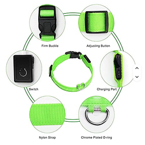 Venta caliente Venta directa de fábrica LED intermitente brillante Nylon perro y gato <span class=keywords><strong>Collar</strong></span> para caminar de seguridad y prevención de pérdidas - Product Image 3
