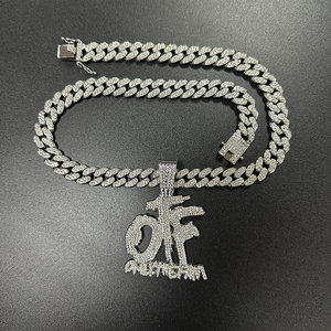 Cadena Cubana con Logotipo Otf NL2124, Cadena de Zinc con Eslabones Cubanos, Estilo Elmas Buzlu Anahtar Bogma Blogu Kuba Baklali - Product Image 5