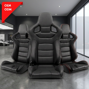 เบาะนั่งรถแข่งทรงสปอร์ตหนัง PU ยูโร รุ่น EU-PU ของ SSCUS Ergonomic Universal พร้อมการเย็บแบบมีสไตล์และฟังก์ชั่นปรับเอนได้ - Product Image 1
